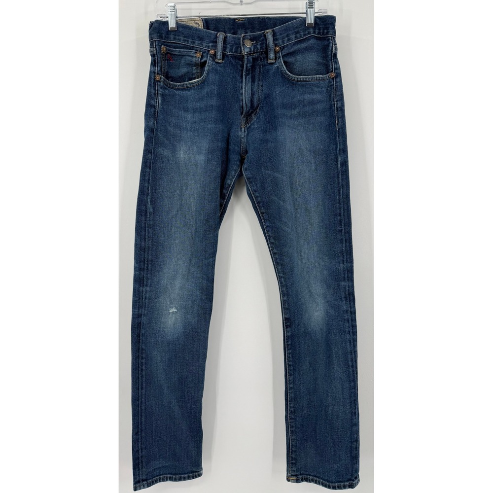 Polo Ralph Lauren Varick Slim Straight Jeans Mens 31x32 Dark Wash Blue Denim
